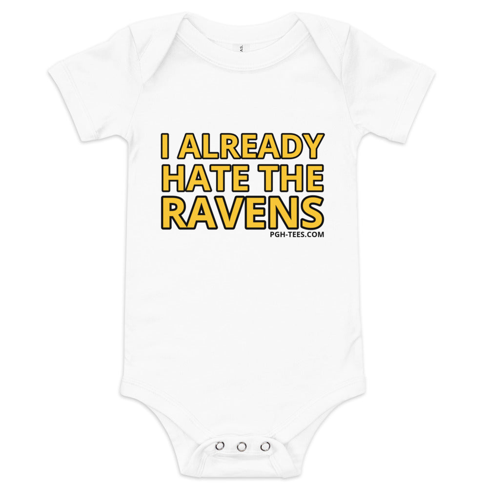 I ALREADY HATE THE RAVENS Baby short sleeve one piece
