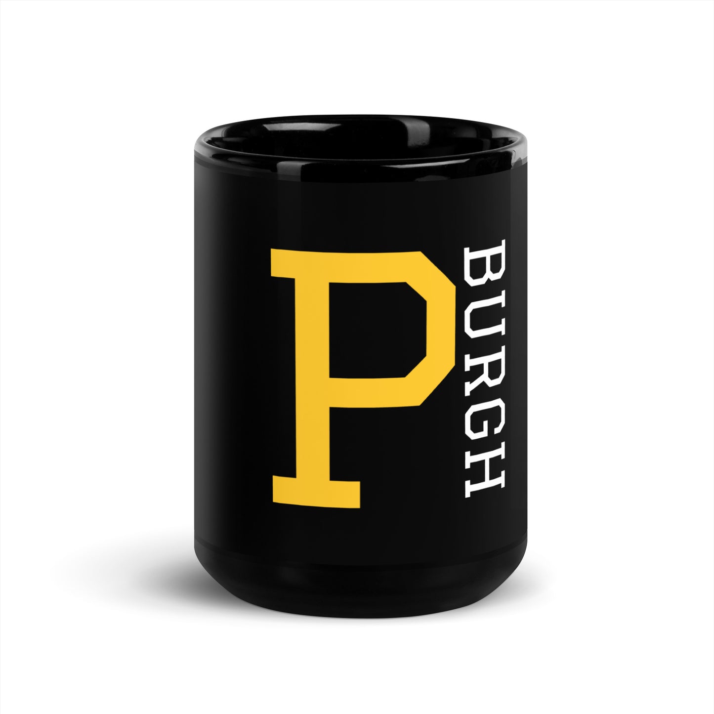 P-BURGH Brand Black Glossy Mug