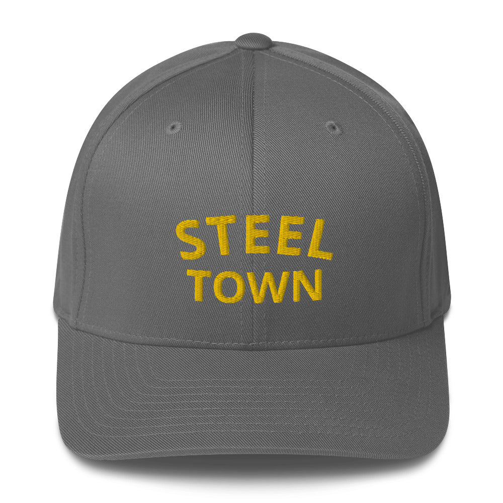 STEEL TOWN Logo Structured Twill Cap (Closed Back)