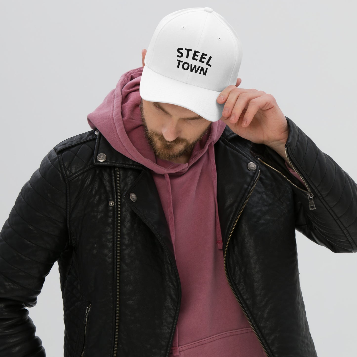 STEEL TOWN Logo Structured Twill Cap (Closed Back)