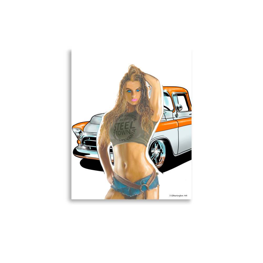 "STEEL TOWN GIRL" Print of original artwork from local artist Jim Etherington
