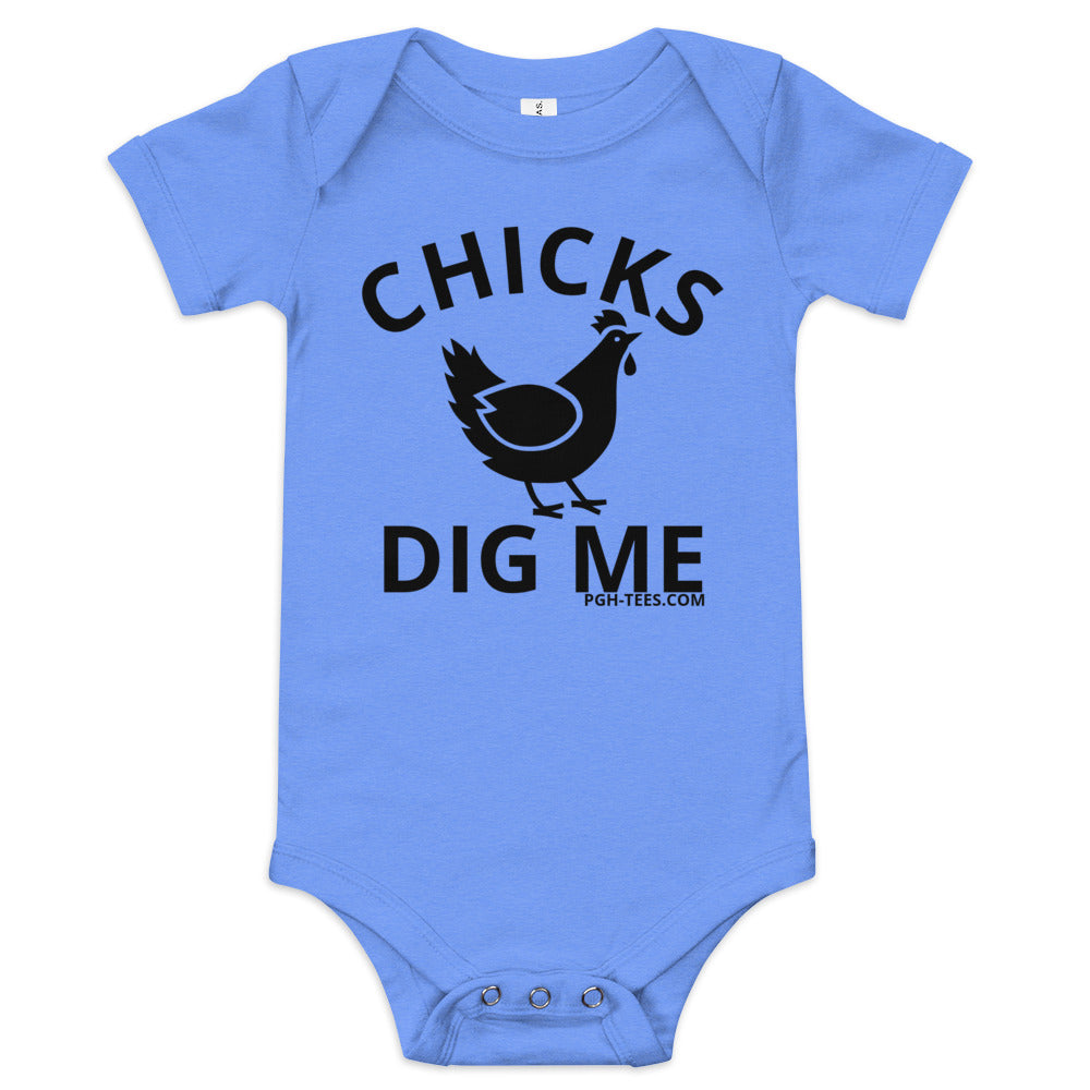 CHICKS DIG ME Baby short sleeve one piece