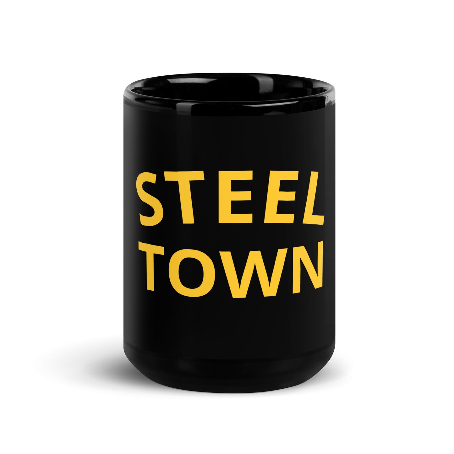 STEEL TOWN Logo Black Glossy Mug