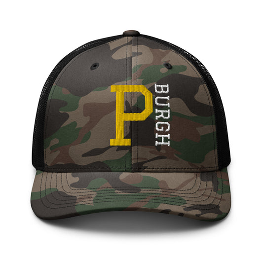 P-BURGH Brand Camouflage trucker hat