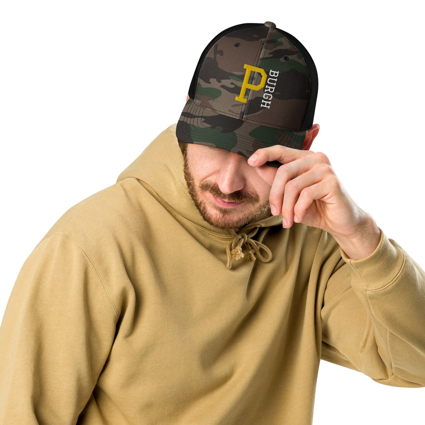 P-BURGH Brand Camouflage trucker hat