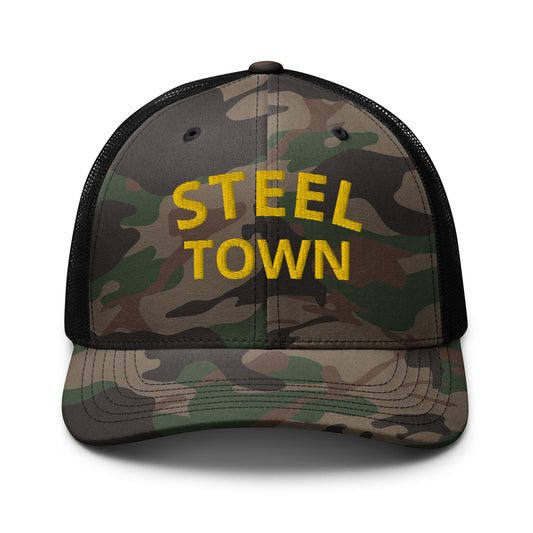 STEEL TOWN Logo Camouflage trucker hat