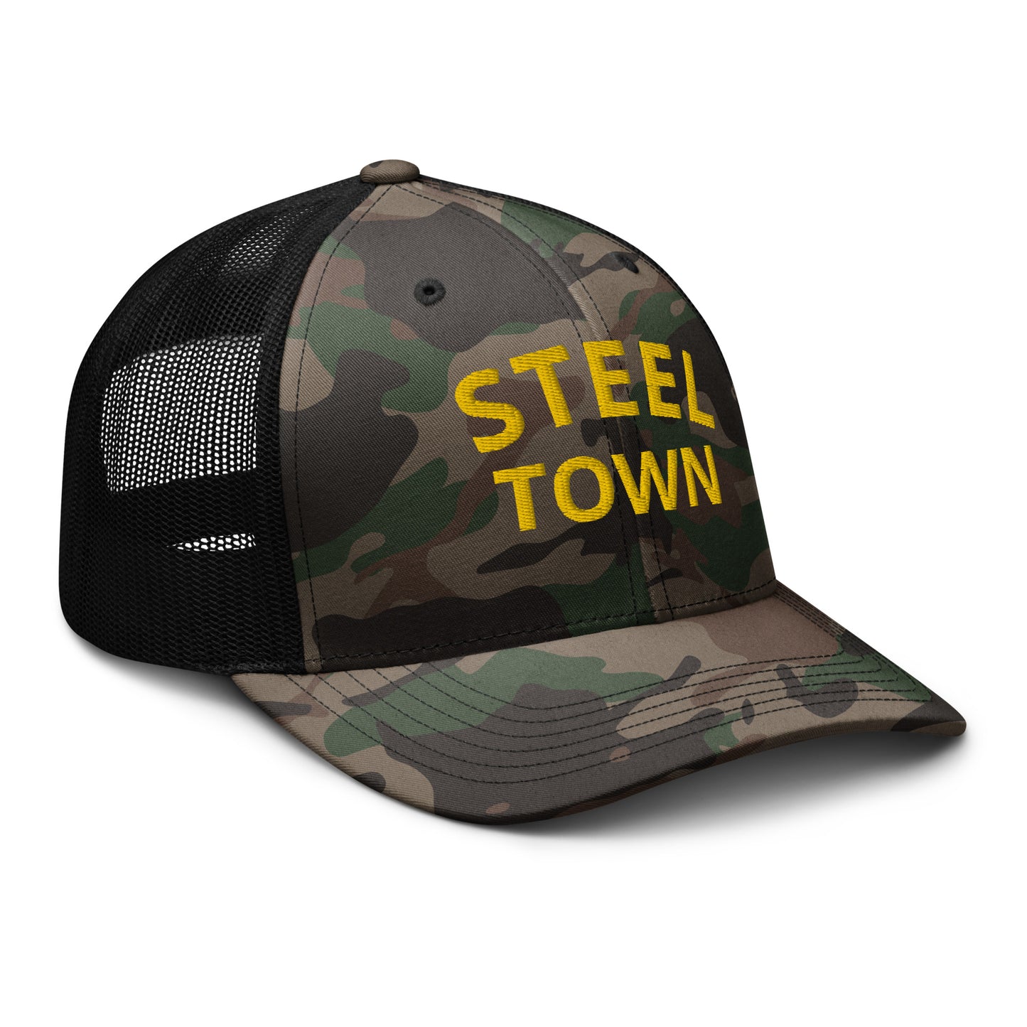 STEEL TOWN Logo Camouflage trucker hat