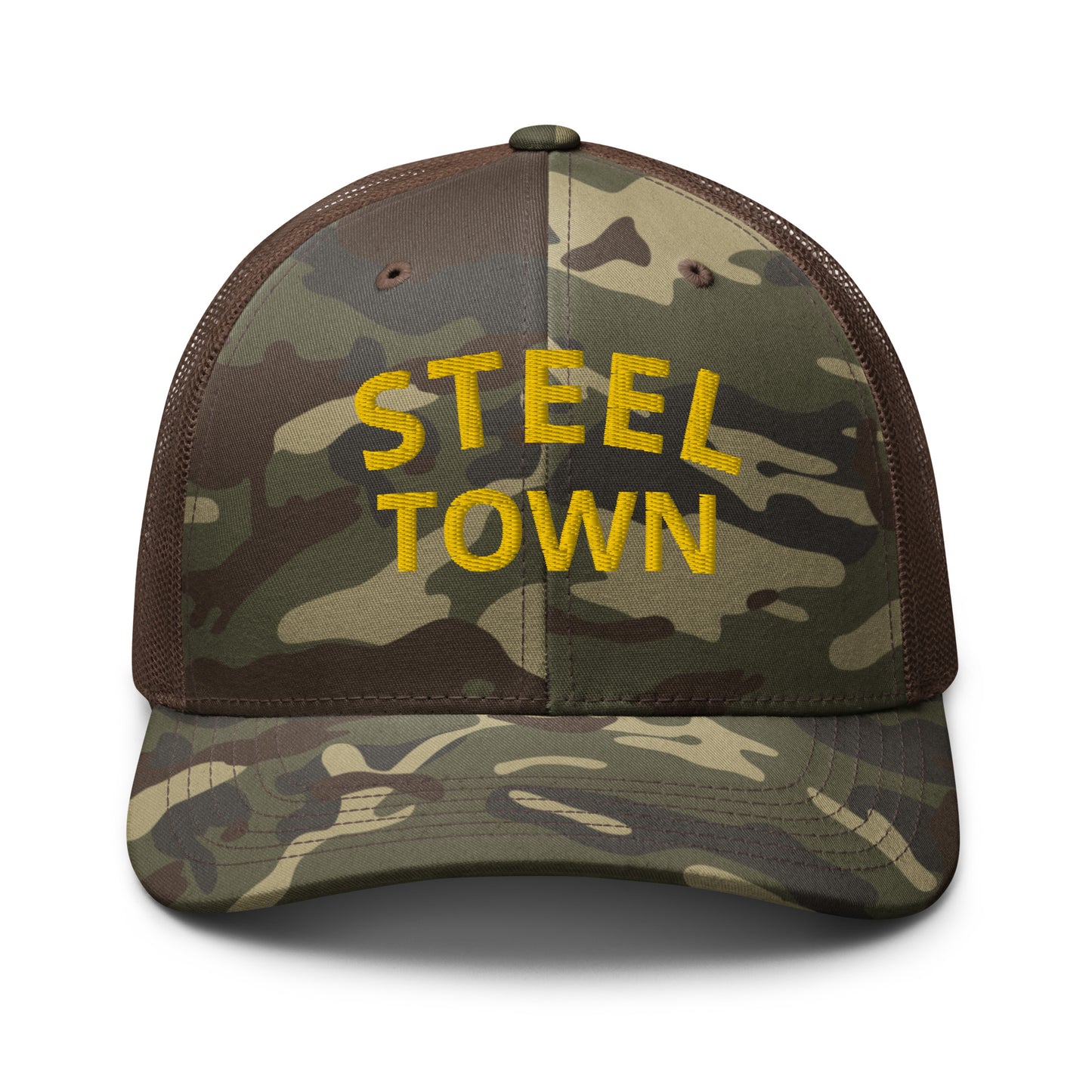 STEEL TOWN Logo Camouflage trucker hat