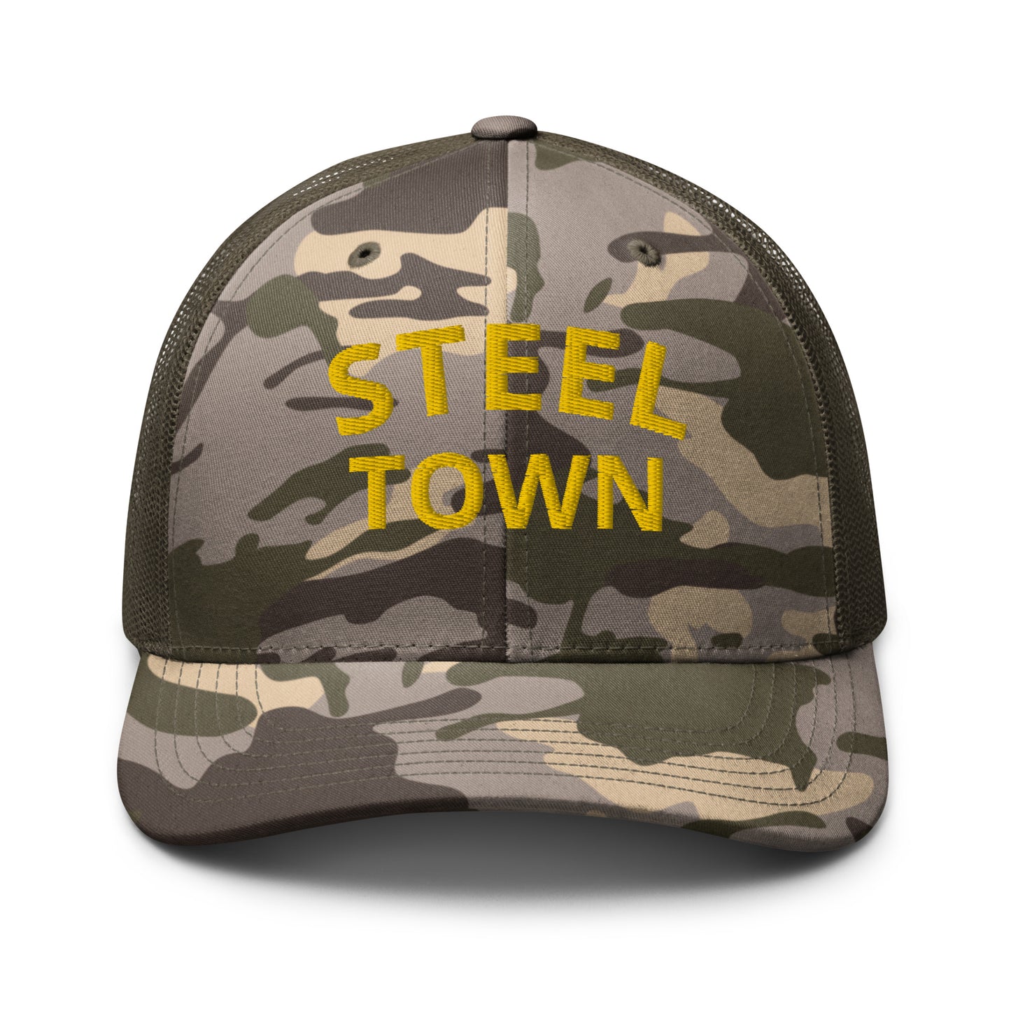 STEEL TOWN Logo Camouflage trucker hat