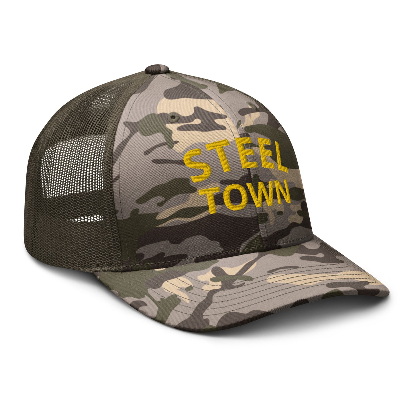 STEEL TOWN Logo Camouflage trucker hat