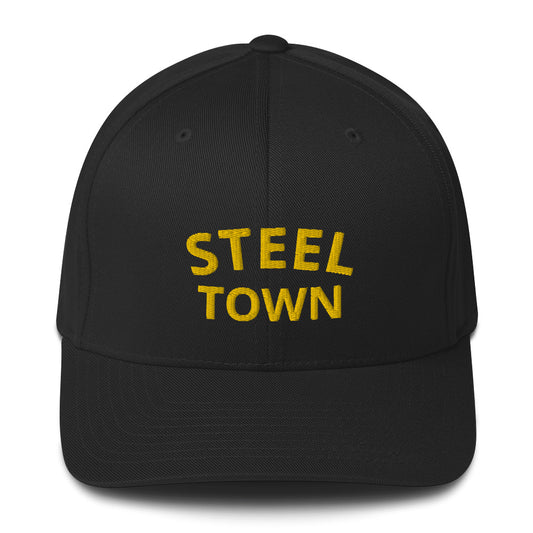 STEEL TOWN Logo Structured Twill Cap (Closed Back)