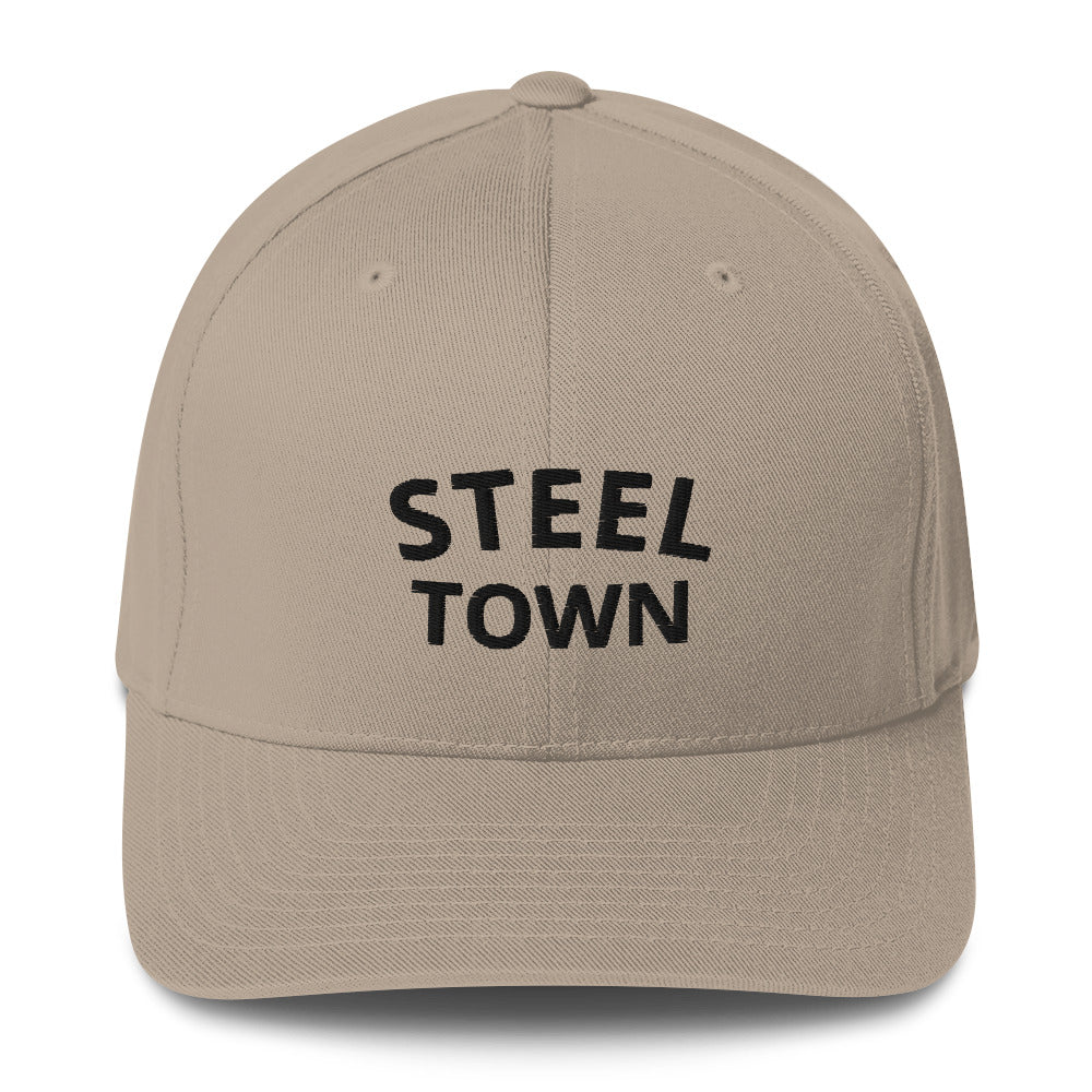 STEEL TOWN Logo Structured Twill Cap (Closed Back)