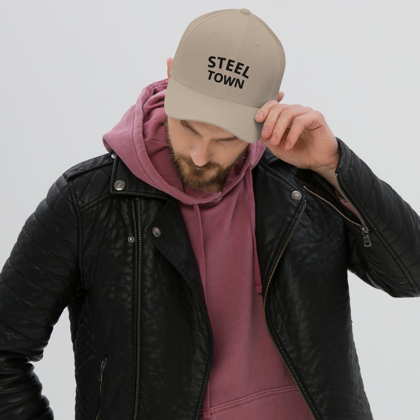 STEEL TOWN Logo Structured Twill Cap (Closed Back)