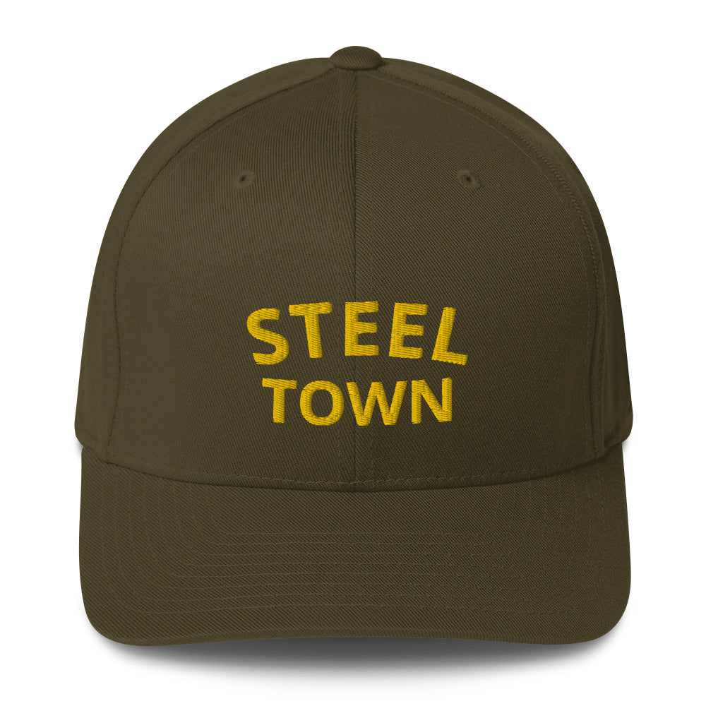 STEEL TOWN Logo Structured Twill Cap (Closed Back)
