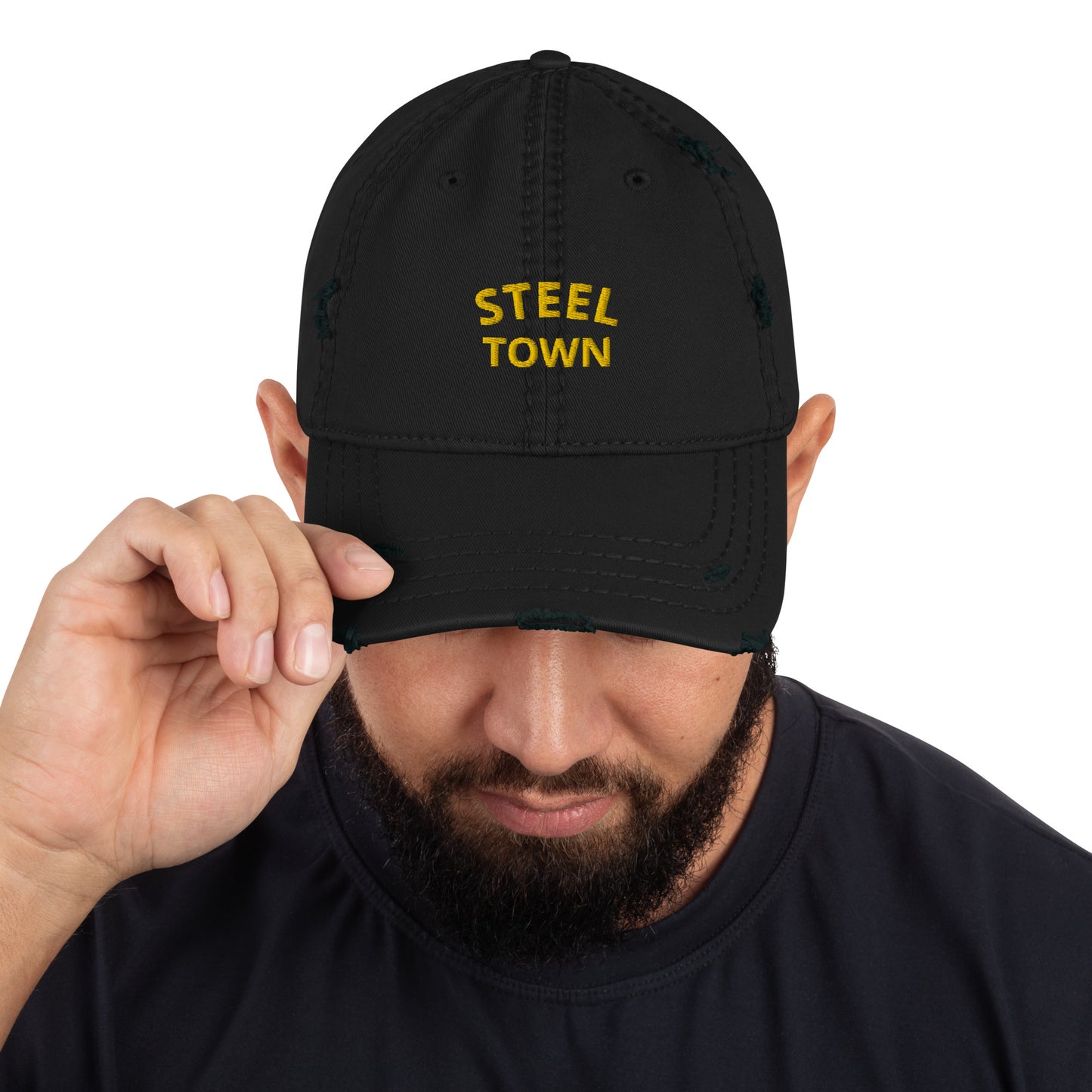 STEEL TOWN Logo Distressed Dad Hat