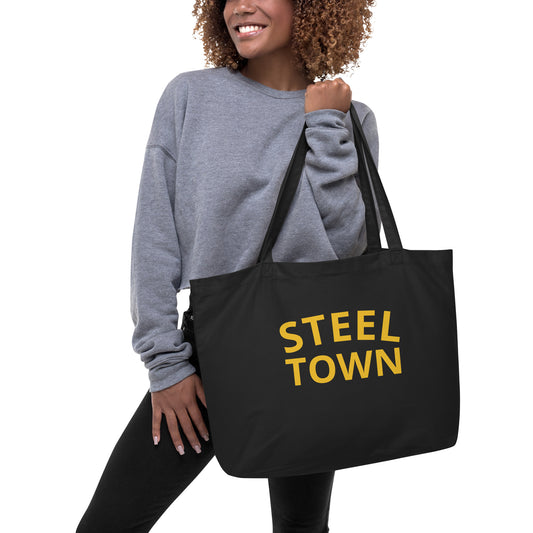 STEEL TOWN Logo Large organic tote bag