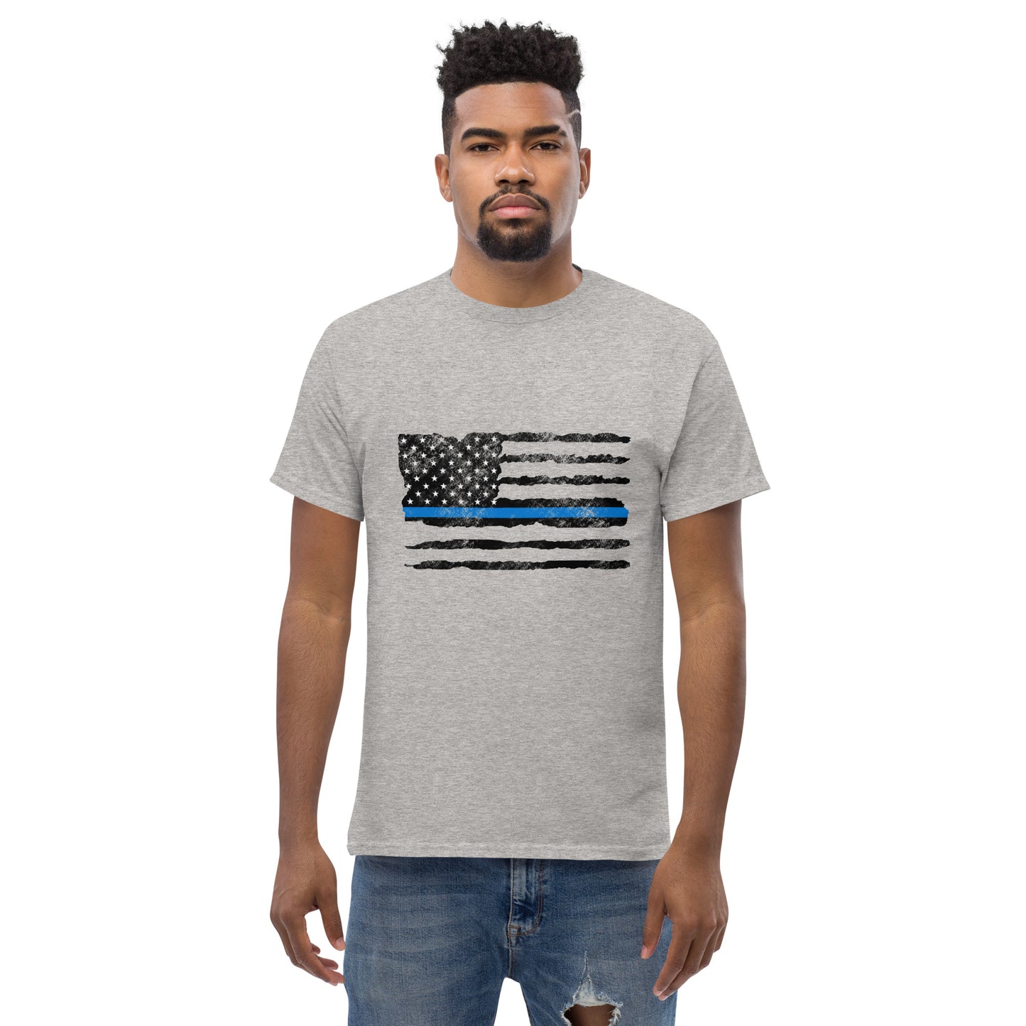 THIN BLUE LINE FLAG (DISTRESSED)