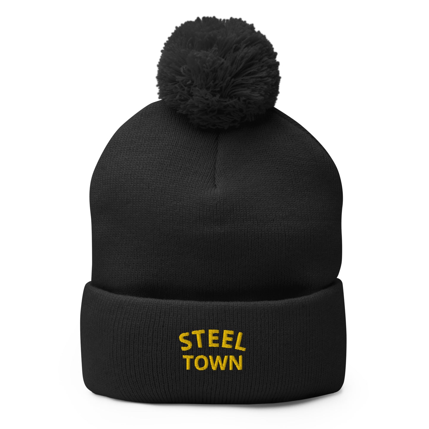 STEEL TOWN Logo Pom-Pom Beanie