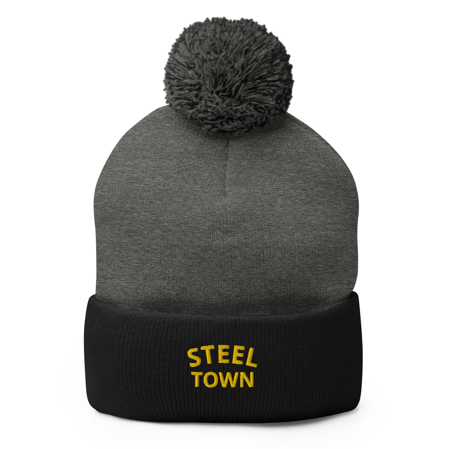 STEEL TOWN Logo Pom-Pom Beanie