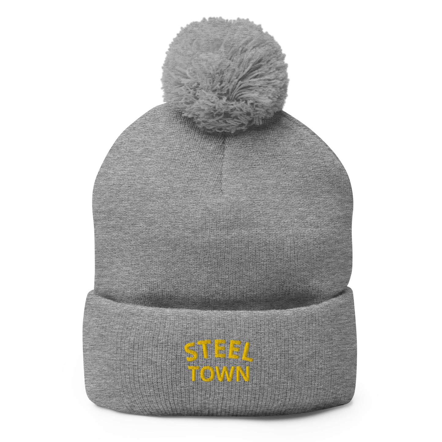 STEEL TOWN Logo Pom-Pom Beanie