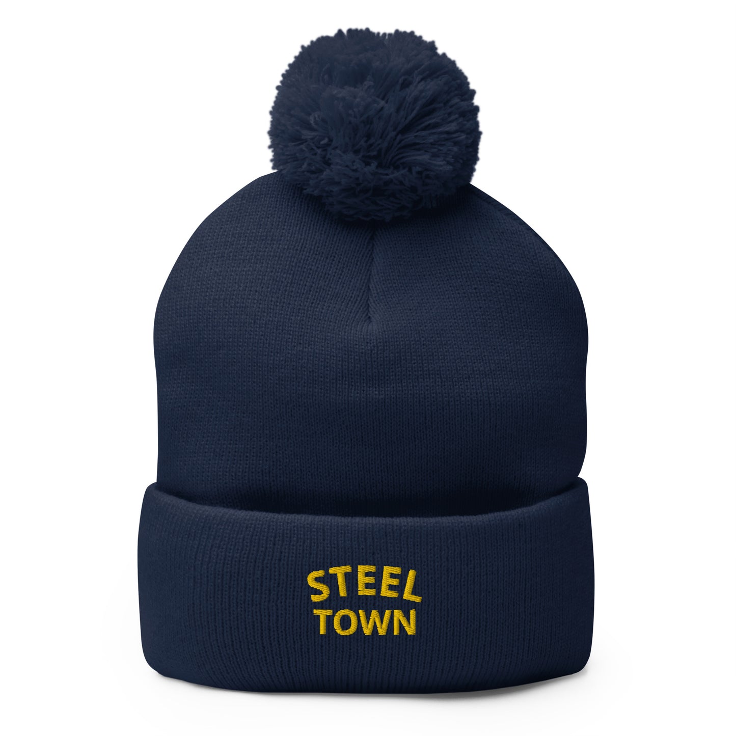 STEEL TOWN Logo Pom-Pom Beanie