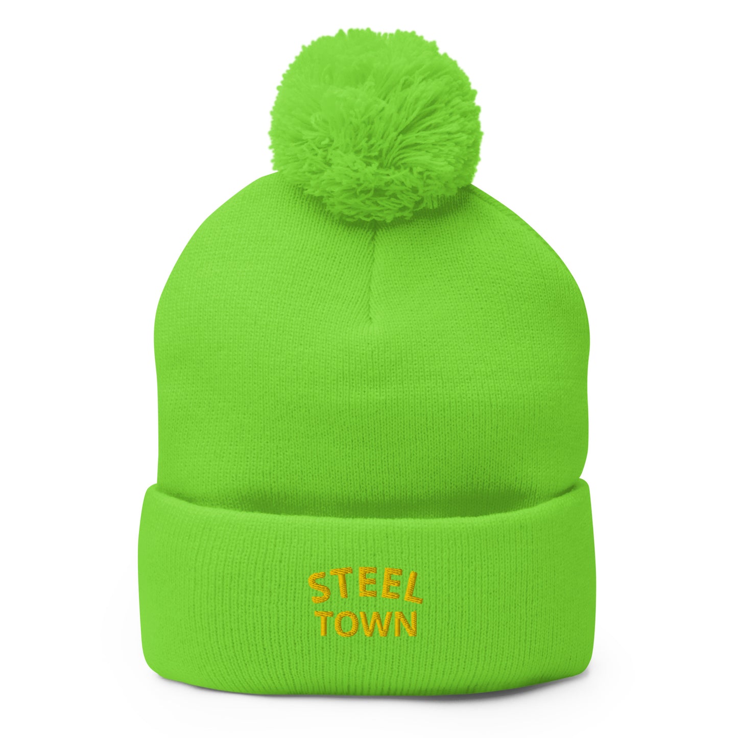 STEEL TOWN Logo Pom-Pom Beanie