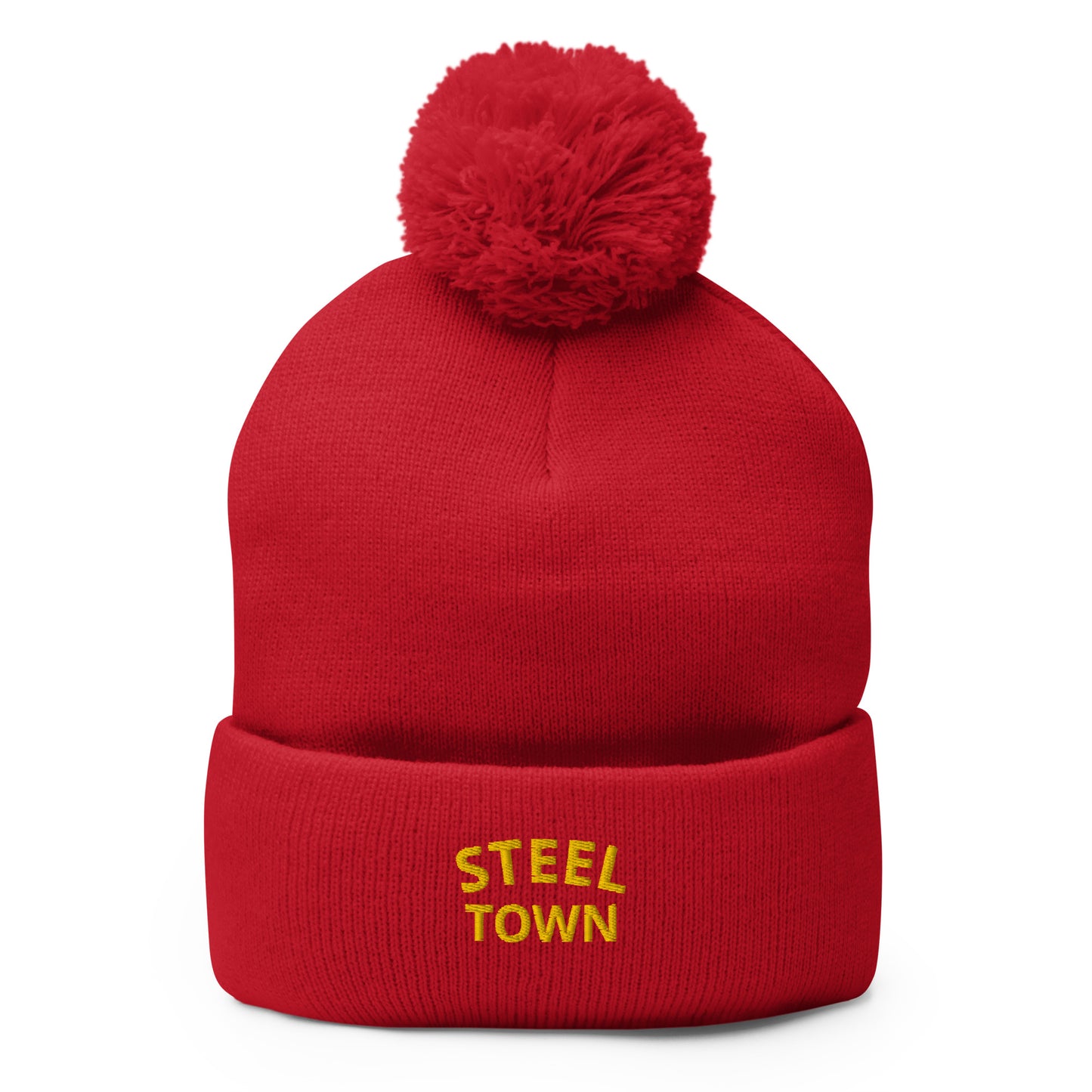 STEEL TOWN Logo Pom-Pom Beanie