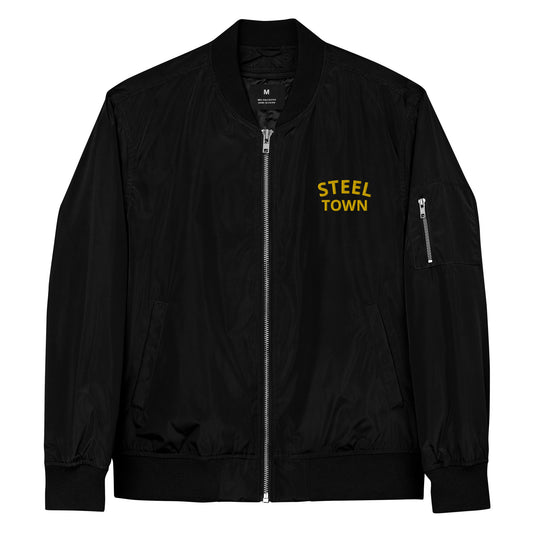 STEEL TOWN Logo Premium recycled bomber jacket