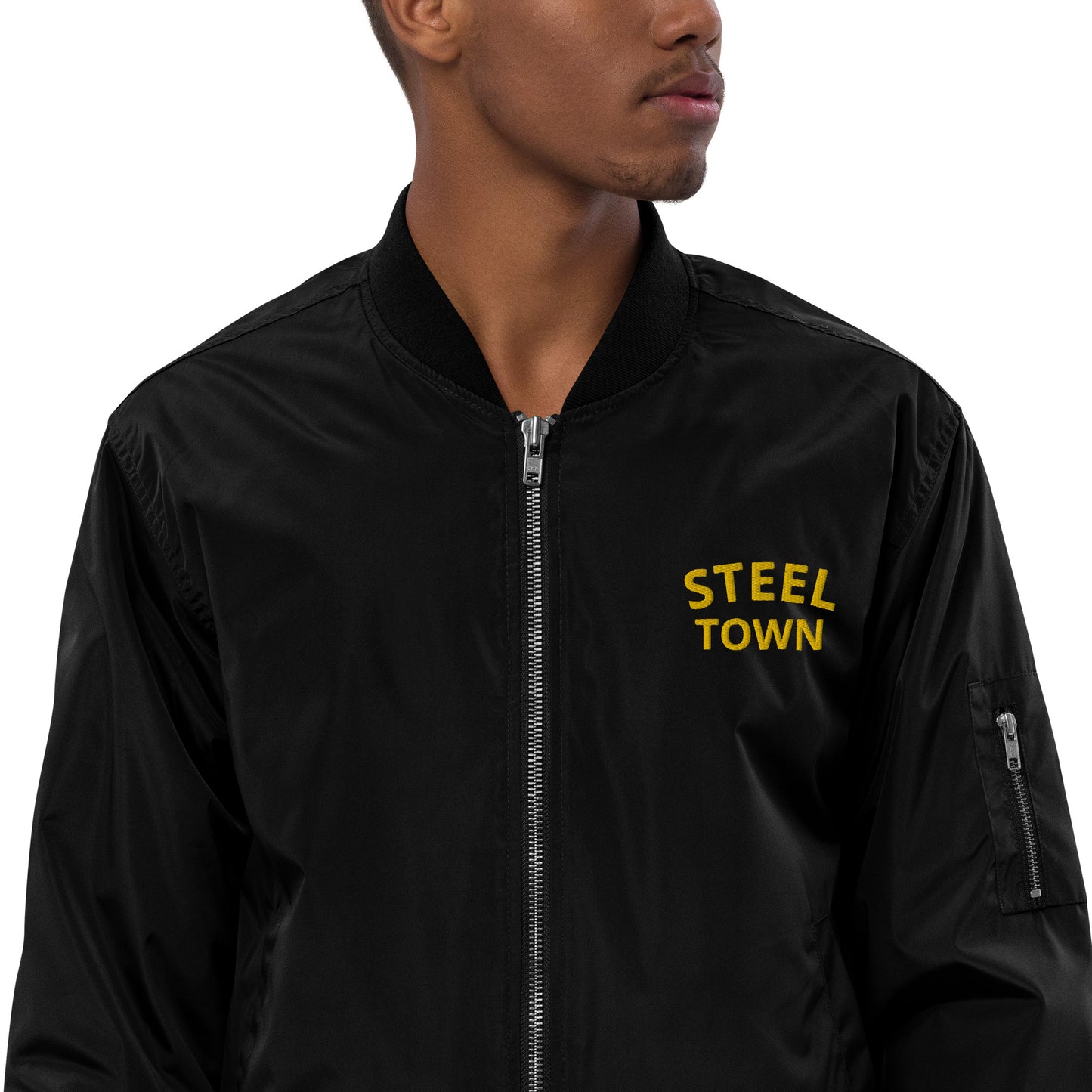 STEEL TOWN Logo Premium recycled bomber jacket