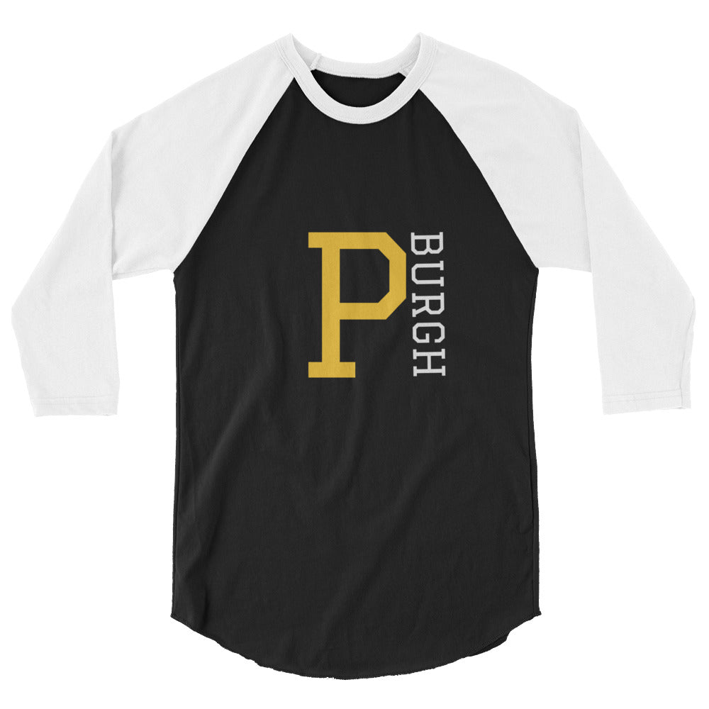 P-BURGH Brand 3/4 sleeve raglan shirt