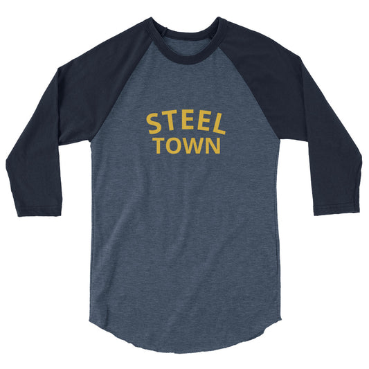 STEEL TOWN Logo 3/4 sleeve raglan shirt