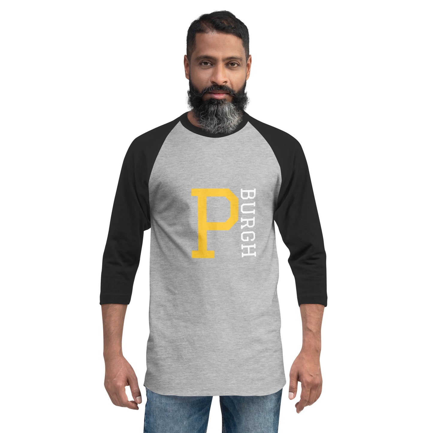 P-BURGH Brand 3/4 sleeve raglan shirt