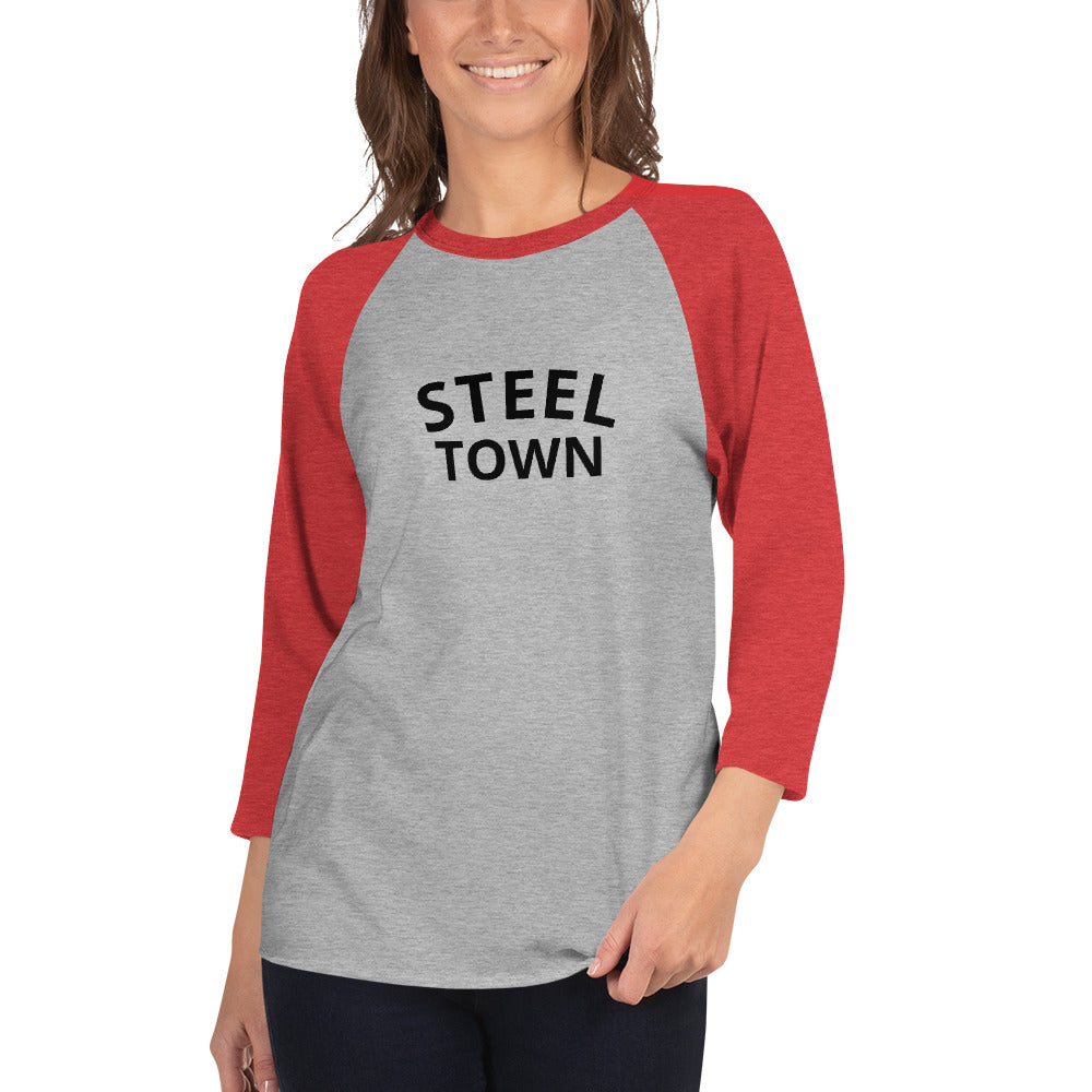 STEEL TOWN Logo 3/4 sleeve raglan shirt