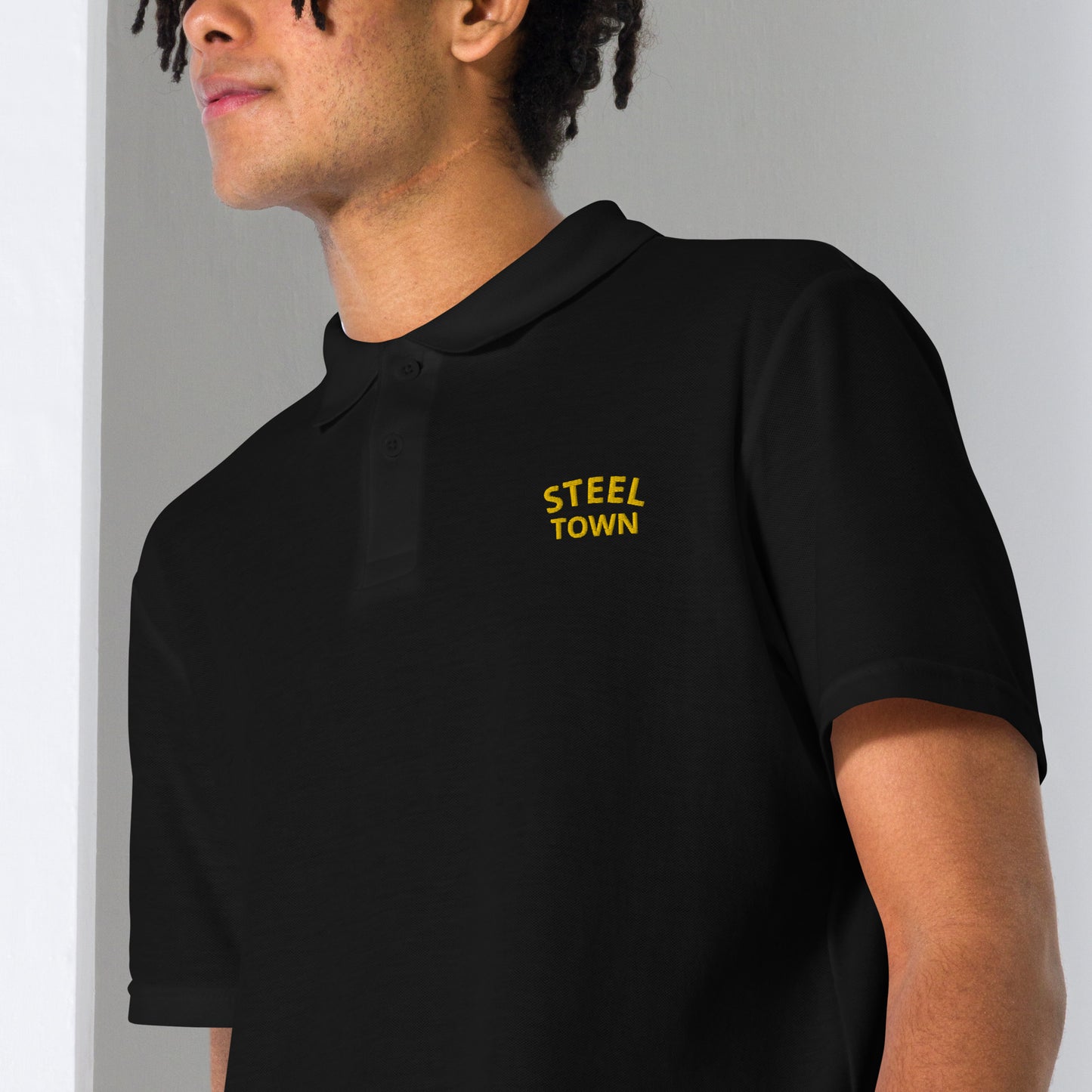 STEEL TOWN Logo Unisex pique polo shirt