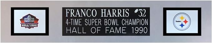 Franco Harris Autographed Black Pittsburgh Jersey - Beautifully Matted and Framed - Hand Signed By Harris and Certified Authentic by Beckett - Includes Certificate of Authenticity