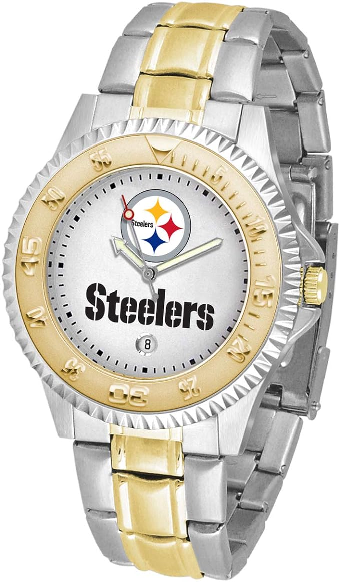 Game Time NFL Mens Two-Tone CompetitorWrist Watch, White, One Size