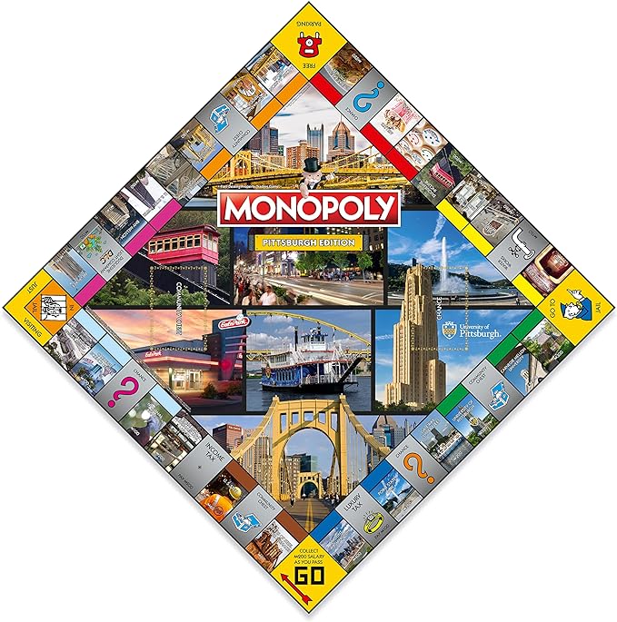 Pittsburgh Monopoly, Family Board Game for 2 to 6 Players, Board Game